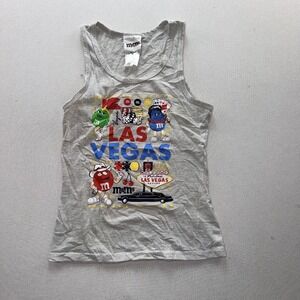 M&M's Tank Top Womens Large Gray Good Las Vegas Nevada Graphic Casino Sleeveless